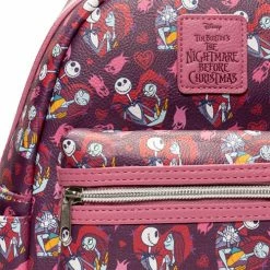 Loungefly Disney Nightmare Before Christmas Jack & Sally Hearts Mini Backpack