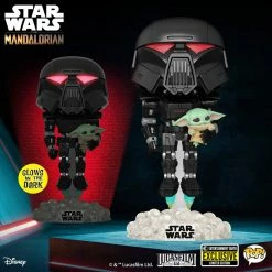 Funko Star Wars: The Mandalorian Dark Trooper W/Grogu Glow In The Dark Pop! Vinyl Figure Exclusive