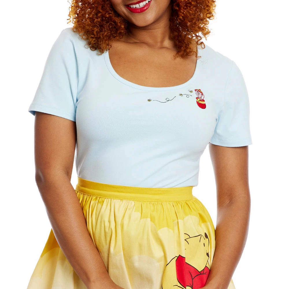 Stitch Shoppe By Loungefly Disney Winnie The Pooh Piglet In Honey Pot "Kelly" Fashion Top Shirt In Stock
