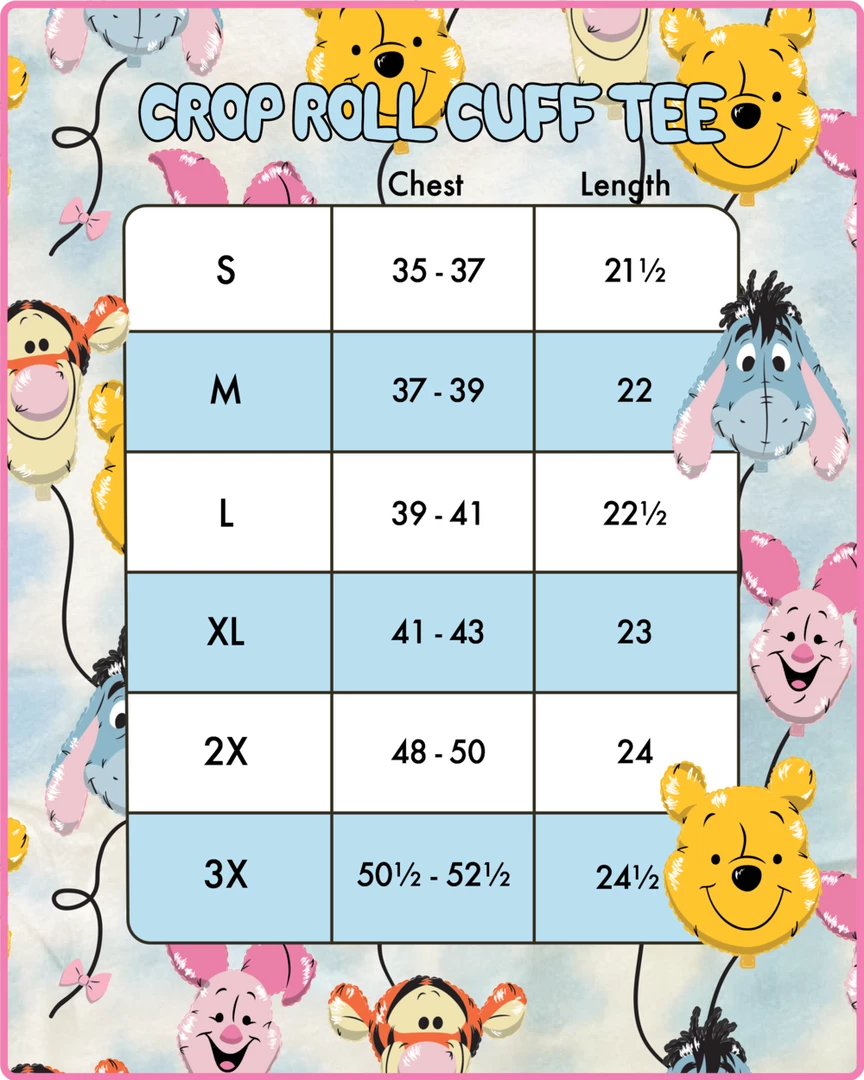 In Stock Loungefly Disney Winnie The Pooh & Friends Balloons Crop Blue Tee