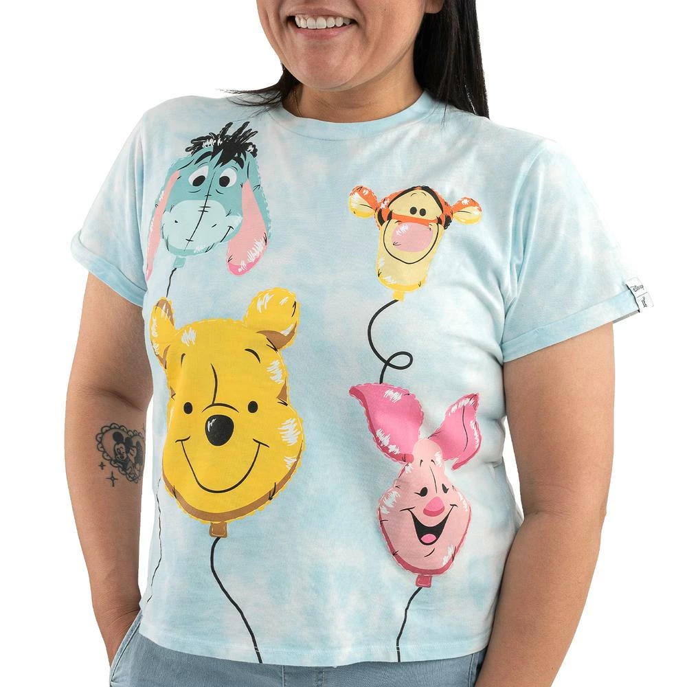 In Stock Loungefly Disney Winnie The Pooh & Friends Balloons Crop Blue Tee