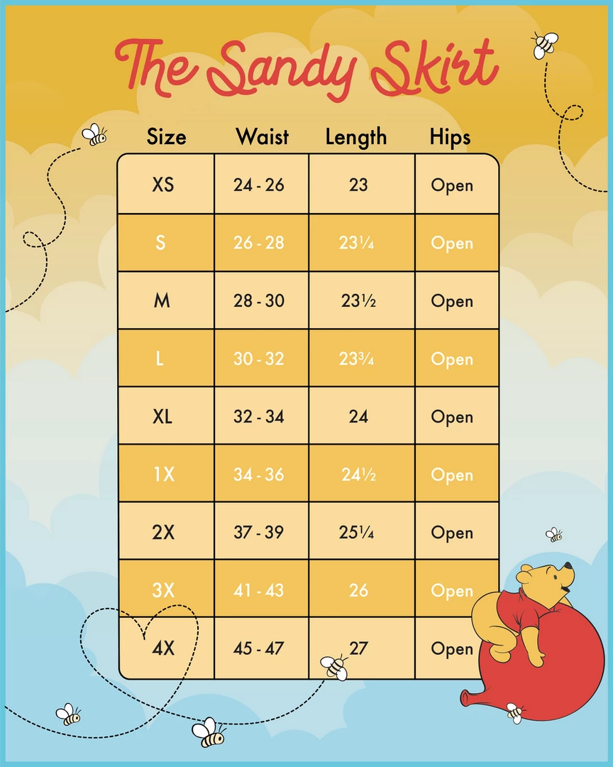 In Stock Stitch Shoppe By Loungefly Disney Winnie The Pooh Balloon Clouds "Sandy" Skirt