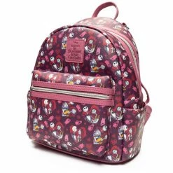 Loungefly Disney Nightmare Before Christmas Jack & Sally Hearts Mini Backpack