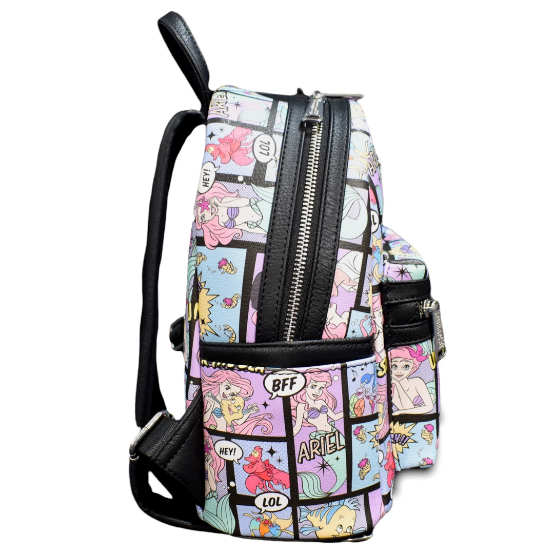 Grotto Treasures Exclusive - Loungefly Disney The Little Mermaid Comic AOP Mini Backpack
